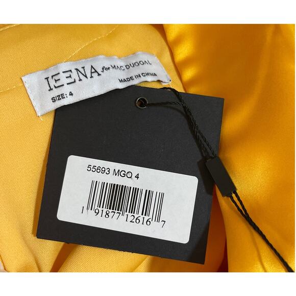 Mac Duggal NEW Size 4 Marigold Long Sleeve Empire Waist Charmeuse Gown 55693 - Picture 8 of 9